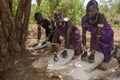 Women from Mursi tribe, Omo valley, Ethiopia Royalty Free Stock Photo