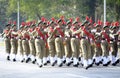 The Women National Cadet Corp members march past during the Republic Day