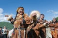 Women in national clothing aborigine of Kamchatka expression dancing