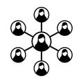 Women Network Icon Vector Symbol Group of People and Teamwork of Connected Business Person Royalty Free Stock Photo