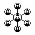 Women Network Icon Vector Symbol Group of People and Teamwork of Connected Business Person