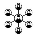 Women Network Icon Vector Symbol Group of People and Teamwork of Connected Business Person