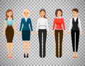 Women in office dress code clothes