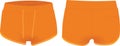 Women orange shorts. front and back view