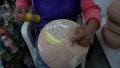Delores Hidalgo, Mexico-January 10, 2017: Women painting pottery