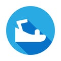 Women platform sandal icon with long shadow. Signs and symbols can be used for web, logo, mobile app, UI, UX