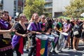 Women playing snare drums at International Women's Day 8M Strike - Santiago, Chile - Mar 08, 2020