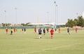 Women playing soccer