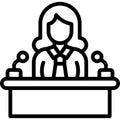 Women Politician icon, Feminism related vector