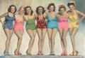 Women posing in bathing suits Royalty Free Stock Photo