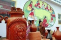 Women pottery artist in India
