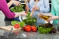 Women preparing food for a party