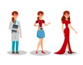 Women Professions Flat Vector Illustrations Set Royalty Free Stock Photo