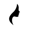 Women profile silhouette on the grey background