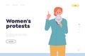 Women protest landing page, online service website offering space for digital strike and rally