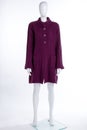 Women purple color cardigan on mannequin.