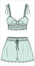 Womens Cami and Shorts Satin Matching Nightwear Set Royalty Free Stock Photo