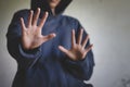 Women raising hands against drugs, Stop violence against women and rape