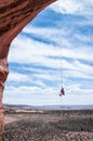 Women rappeling