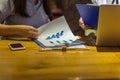 Women reading financial reports in the office Royalty Free Stock Photo