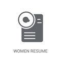 Women Resume icon. Trendy Women Resume logo concept on white background from Ladies collection