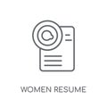 Women Resume linear icon. Modern outline Women Resume logo conce