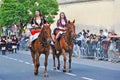 Women riding horses