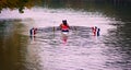 Women rowing team, training in the lake of San Martin park in Mendoza, Argentina