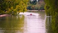 Women rowing team, training in the lake of San Martin park in Mendoza, Argentina