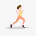 Women running jogging workout losing weight sport flat people illustration