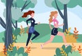 Women running practice fitness exercise