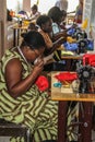 Women and sewing project in rural Haiti.