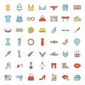 Women`s accessories color icons set Royalty Free Stock Photo