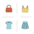 Women`s accessories color icons set Royalty Free Stock Photo