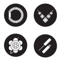 Women`s accessories icons set Royalty Free Stock Photo