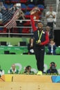 Women`s all-around gymnastics champion at Rio 2016 Olympic Games Simone Biles of Team USA during medal ceremony