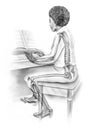 Women`s Anatomy in Everyday Life - Skeletal Structure of Woman Playing Piano