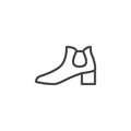 Women`s ankle boots line icon.