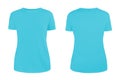 Women`s arctic blue blank T-shirt template Royalty Free Stock Photo