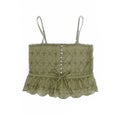 Women`s Army Green Eyelet Cotton Tank Top