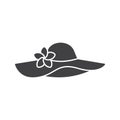 Women`s beach hat glyph icon Royalty Free Stock Photo