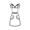 Women`s apron with lace with two pockets Royalty Free Stock Photo