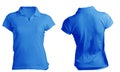 Women's Blank Blue Polo Shirt Template Royalty Free Stock Photo