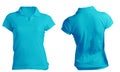 Women's Blank Blue Polo Shirt Template Royalty Free Stock Photo