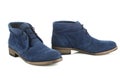 Women's blue boots with laces