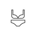 Women`s bra and panties line icon