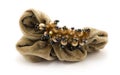 Women's brown scrunchy (hairpin) with jewelry