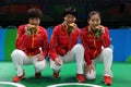 Women`s China team gold medal at the Olympic Games 2016 Royalty Free Stock Photo