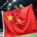 Women`s China team gold medal at the Olympic Games 2016 Royalty Free Stock Photo