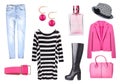 Women`s clothes set isolated. Royalty Free Stock Photo